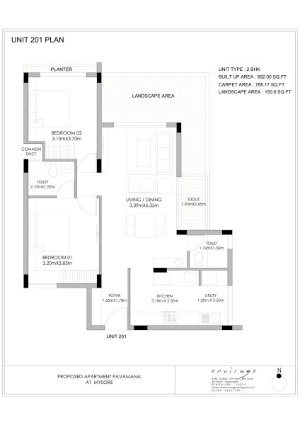 G9 Pavamana Second Floor SF-201 Unit Plan